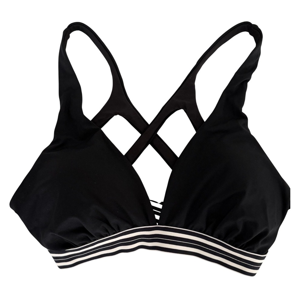 Athleta Black Strappy Bikini Swim Top Size L